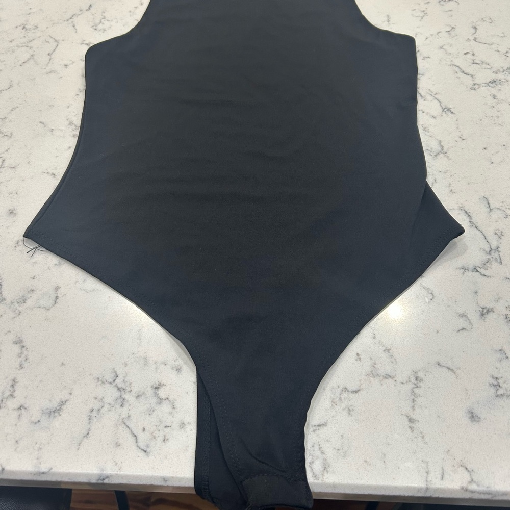 SHEIN Black Bodysuit with Plunging V-Neckline